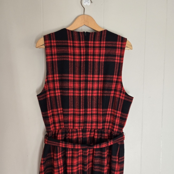 Vtg Kay Windsor Buffalo Plaid Pinafore dress nwot cottagecore Prarie modest M - Picture 5 of 14